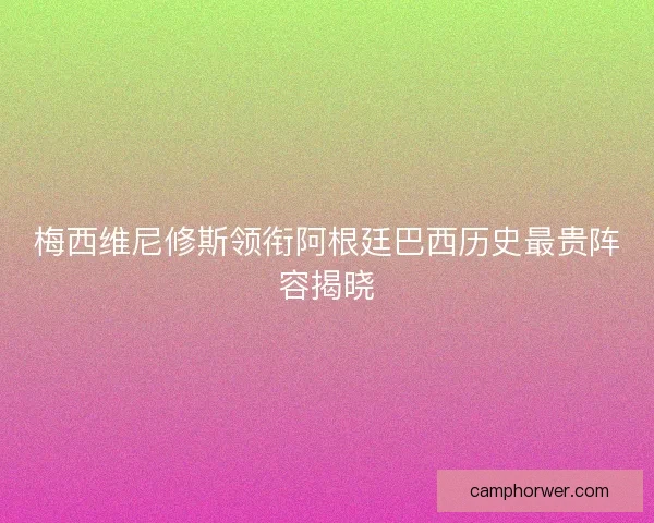 梅西维尼修斯领衔阿根廷巴西历史最贵阵容揭晓